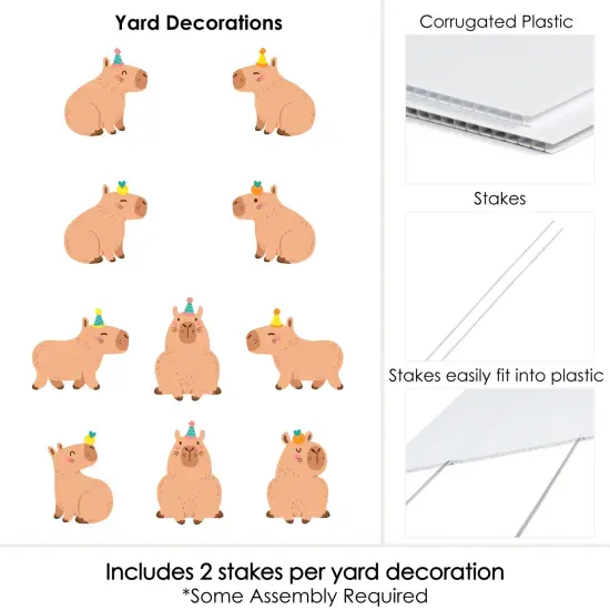 Big Dot of Happiness Capy Birthday - Lawn Decorations - Outdoor Capybara Party Yard Decorations - 10 Piece {7}