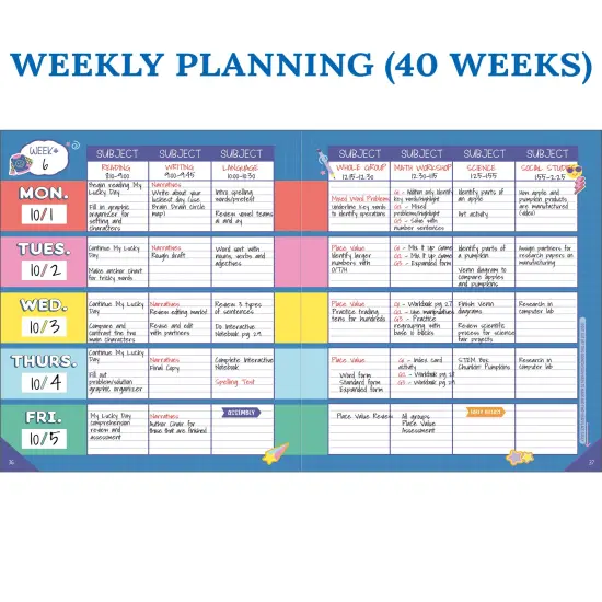 Carson Dellosa We Stick Together Teacher Planner 2025-2026, Undated 8" x 11" Lesson Plan Book With Retro Stickers, Class Schedule, Weekly Calendar, Homeschool and School Supplies, Classroom Must Haves {3}