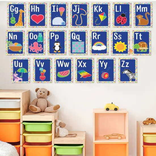 Carson Dellosa 26 pc Set of abc Bulletin Board Decorations, Alphabet Toddler Learning Posters, Letters With Sight Word Images for Sound Recognition, Preschool and Kindergarten Classroom and Wall Decor {4}