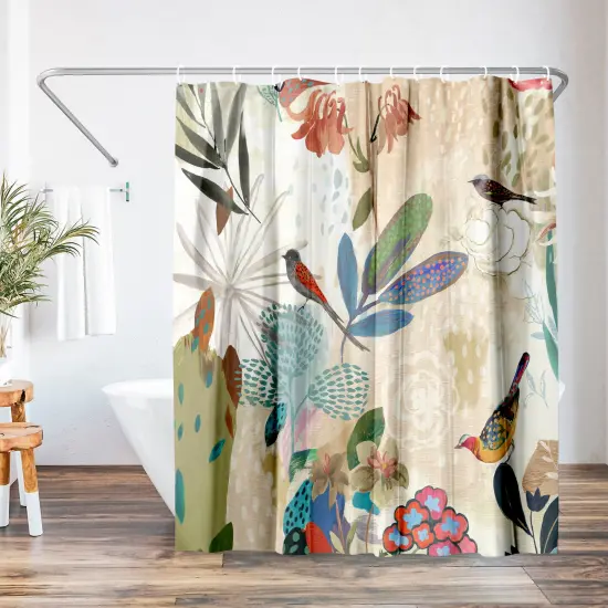 Americanflat 71" x 74" Shower Curtain, Where The Passion Flower Grows I by PI Creative Art {1}