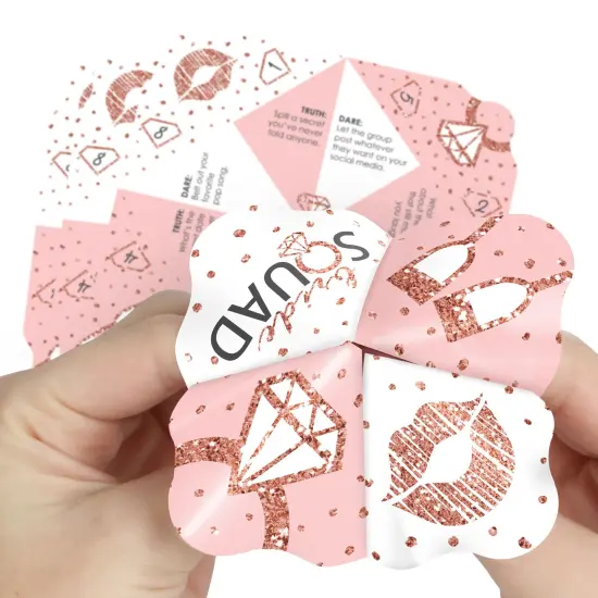 Big Dot of Happiness Bride Squad - Rose Gold Bridal Shower or Bachelorette Party Cootie Catcher Game - Truth or Dare Fortune Tellers - Set of 12 {1}