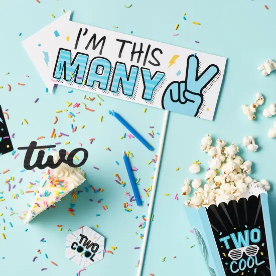 Big Dot of Happiness Two Cool - Boy - Blue 2nd Birthday Party Favor Popcorn Treat Boxes - Set of 12 {3}