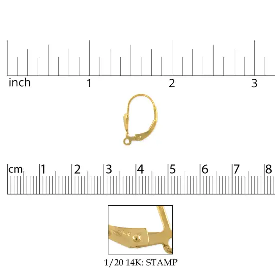 JewelrySupply Gold Filled Lever Back with Heart 18mm (Pair) {2}