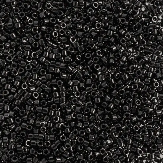 Miyuki Delica 50g Opaque Glass Beads, 11/0 Black (DB0010) {1}