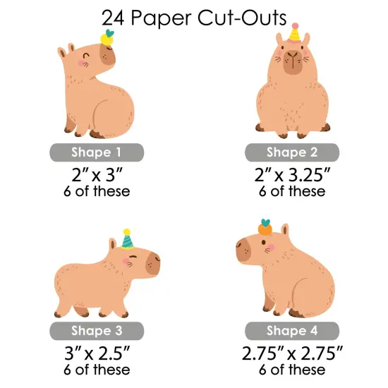 Big Dot of Happiness Capy Birthday - DIY Shaped Capybara Party Cut-Outs - 24 Count {3}
