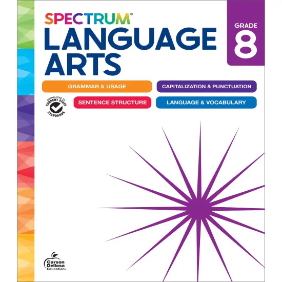 Spectrum Grade 8 Language Arts Workbook, ELA Middle School Books for Kids Ages 13-14 Covering Grammar, Vocabulary, Sentence Structure, Parts of Speech, and More, Classroom or Homeschool Curriculum {1}