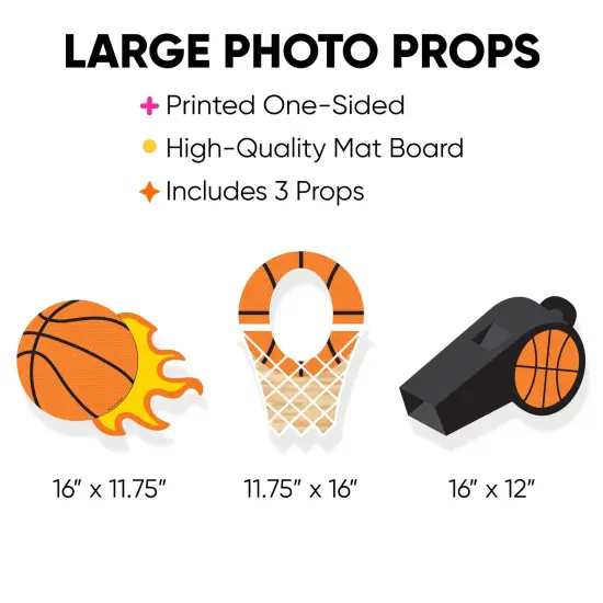 Big Dot of Happiness Nothin' but Net - Basketball - Basketball, Net and Whistle Decorations - Baby Shower or Birthday Party Large Photo Props - 3 Pc {4}