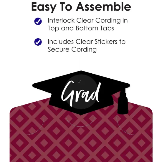 Big Dot of Happiness Maroon Graduation Party Vertical Photo Garland 35 Pieces {6}