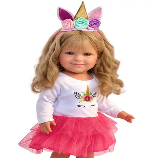 Adorable Pink Unicorn Costume for 18 Inch Kennedy and Friends Dolls - Perfect for Imaginative Play {3}