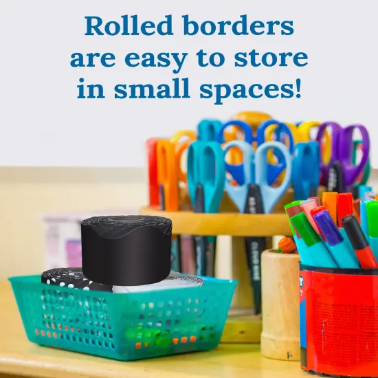 Carson Dellosa 3 Rolls of 195 Ft of Scallop Black and White Bulletin Board Borders Bundle,Classroom Borders for Bulletin, 65 Ft Per Bulletin Board Trim Roll {4}
