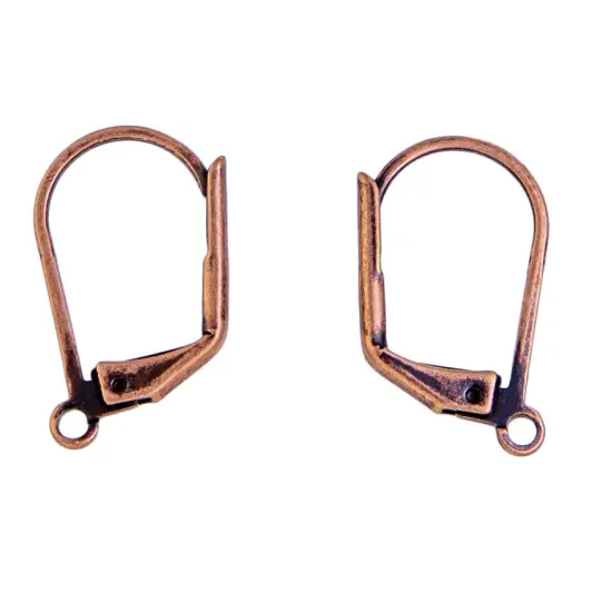 Lever Back DIY Earrings Antique Copper Plated DIY Leverback Earwires (1 Pair of Earrings) {1}