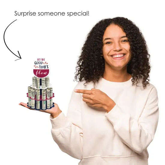 Big Dot of Happiness But First, Wine - DIY Wine Tasting Party Money Holder Gift - Cash Cake {7}