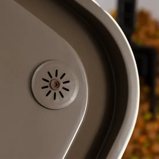 IRIS USA 25Lb/30Qt WeatherPro Airtight Pet Food Storage Container with Scoop and Casters Brown {6}