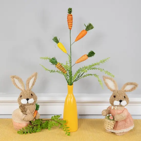 Northlight Striped Carrots Artificial Easter Spray - 23.75" Orange {3}
