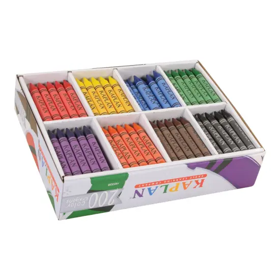 Kaplan Early Learning Company Jumbo Size Crayons Class Pack - 200 Total, 8 Colors {3}