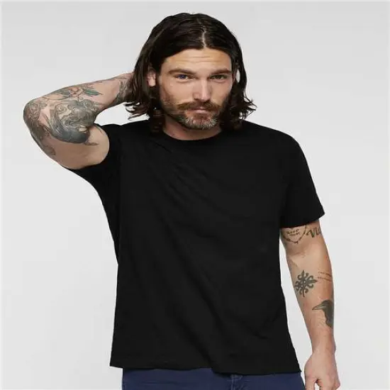 LAT&reg; Soft Fine Jersey Crewneck Cotton Tee Black {1}