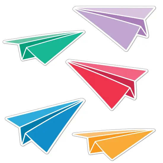 Carson Dellosa Happy Place 36-Piece Paper Airplane Cutouts, Colorful Planes for Bulletin Board, Back to School Decorations, Party, and Classroom Decor {1}