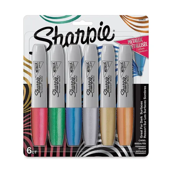 Sharpie Chisel Tip Markers - Set of 6, Metallic Colors {1}