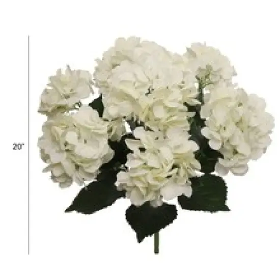 Cream Hydrangea Bush - 20-Inch Lifelike Silk Flowers with UV Resistance for Indoor and Outdoor Decor | Floral Home by Artificial Flowers {4}