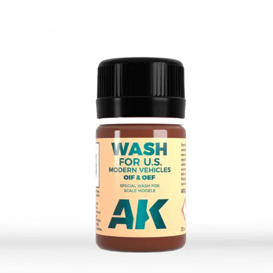 AK Interactive: Wash for U.S. Modern Vehicles OIF & OEF (35ml Bottle) {1}