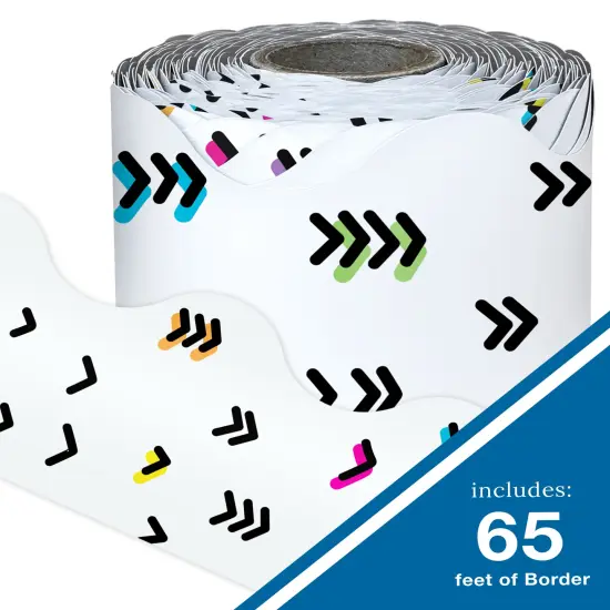 Carson Dellosa Kind Vibes 65Ft of Doodle Rainbow Bulletin Board Borders, 1 Roll of Boho Scalloped Trim for Rolling Whiteboard, Posterboard, Party Decorations, and Classroom D&eacute;cor {2}