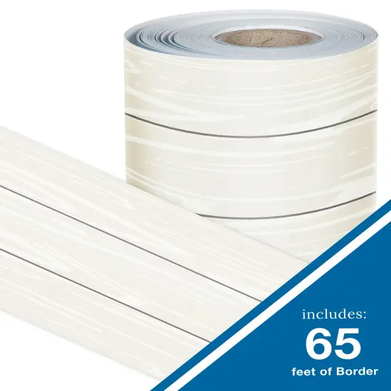 Carson Dellosa Farmhouse 65Ft of White Wood Grain Bulletin Board Borders, 1 Roll of Rustic Trim for Rolling Whiteboard, Cork and Posterboard, Party, Office Decorations, and Classroom Decor {2}