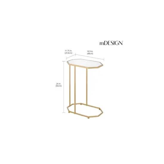 mDesign Marble Accent Side/End Table Desk and Tray Furniture Unit {3}