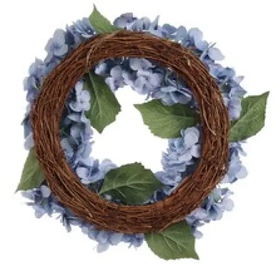 18" Blue Artificial Hydrangea Wreaths - 2-Pack, Silk Flowers with Grapevine Rings - Perfect for Doors, Walls - Elegant Year-Round Decor, Floral Home by Artificial Flowers {2}