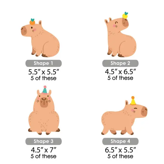 Big Dot of Happiness Capy Birthday - Decorations DIY Capybara Party Essentials - Set of 20 {7}