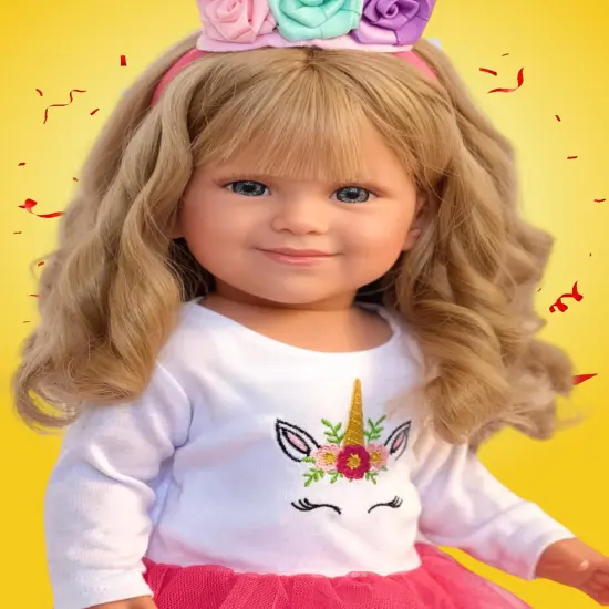 Adorable Pink Unicorn Costume for 18 Inch Kennedy and Friends Dolls - Perfect for Imaginative Play {1}