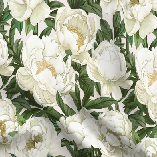 Various Fabrics by the Yard or Fat Quarter White Green Floral Plants Large Scale Garden Botanical Peonies Blooms Spring Summer Custom Printed Fabric by Spoonflower {5}