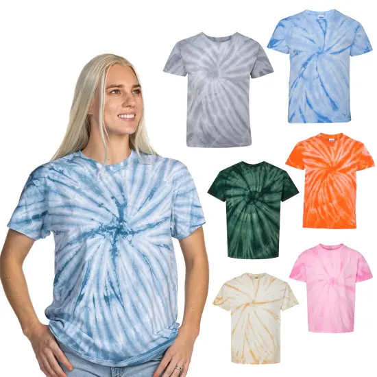 Spirited Cyclone Pinwheel Tie-Dyed Shirt - 200CY | 100% Cotton Tee | RADYAN&reg; Lilac {7}