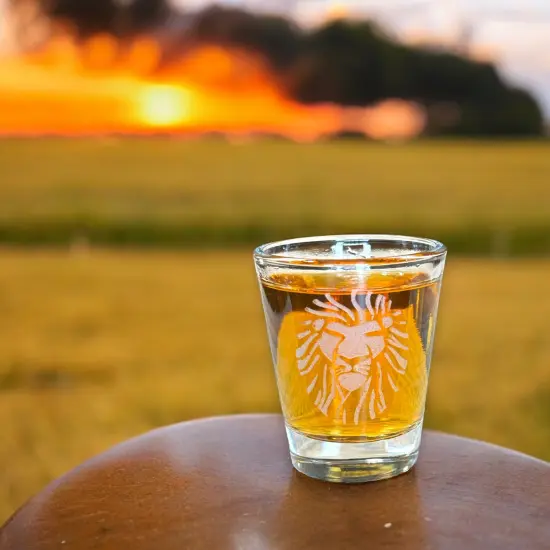 2oz Lion Portrait Shot glass {6}