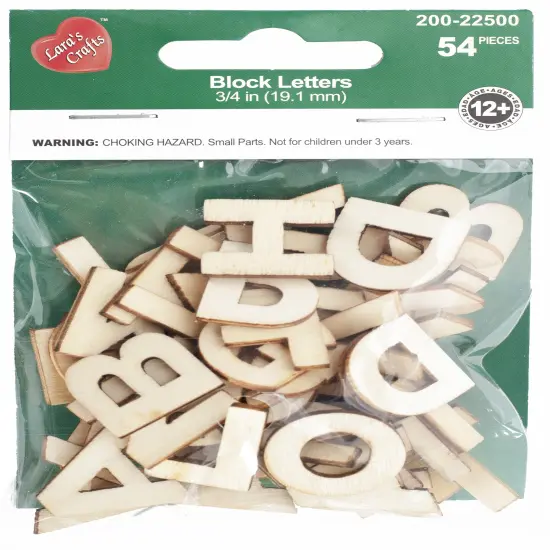 CousinDIY Unfinished Wood Alphabet Blocks 54/Pkg-0.75" {1}