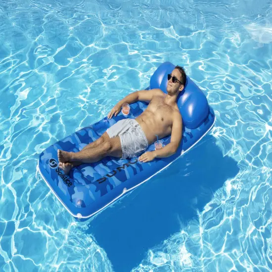 Swim Central Inflatable Camouflage Sumo Sized Swimming Pool Raft - 81" - Blue {6}
