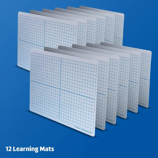 Magnetic Dry Erase Learning Mat, Two-Sided XY Axis/Plain, 9" x 12", Pack of 12 {2}