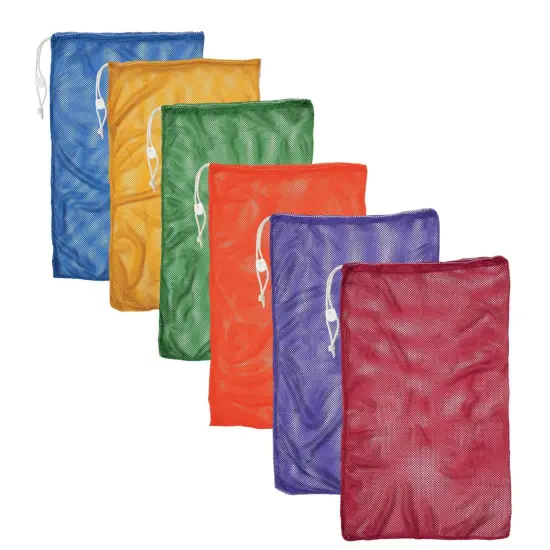 Mesh Equipment Bag, 24" x 36", Assorted Colors, Pack of 6 {1}