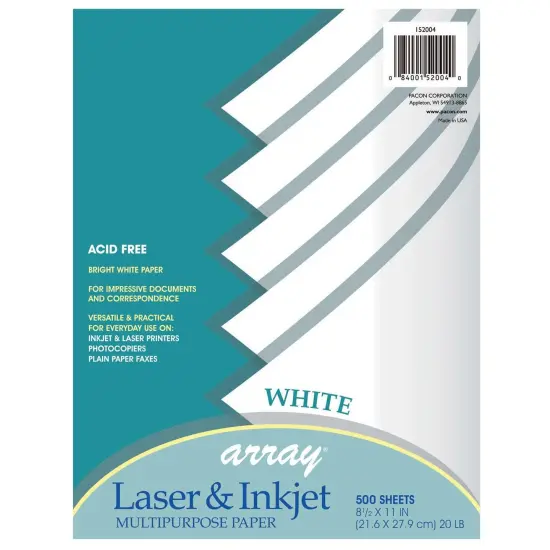 Multi-Purpose Paper, White, 8-1/2" x 11", 500 Sheets Per Pack, 2 Packs {2}