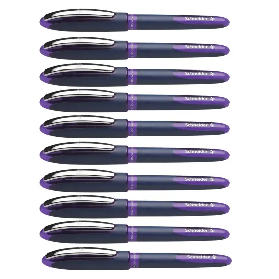 One Business Rollerball Pens, 0.6mm, Violet, Pack of 10 {1}