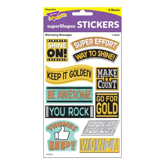 I &hearts; Metal Motivating Messages superShapes Stickers - Large, 88 Per Pack, 6 Packs {5}
