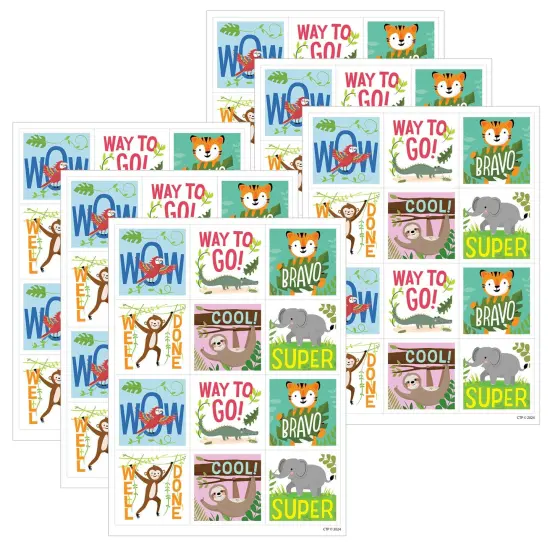 Jungle Friends Reward Stickers, 60 Per Pack, 6 Packs {1}