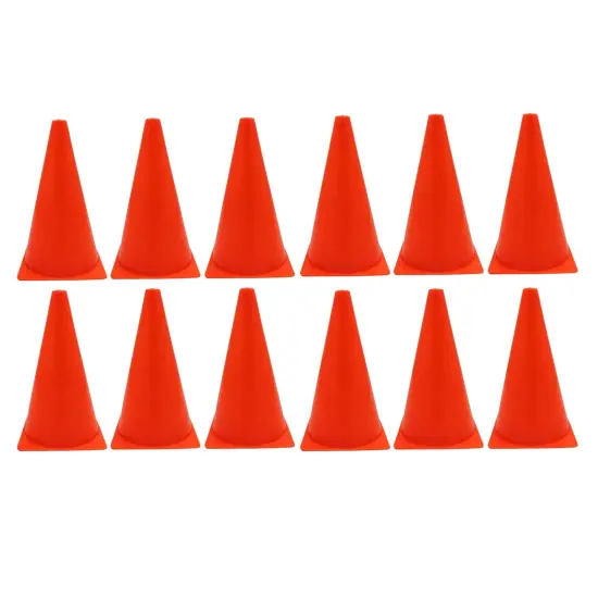 Safety Cone, 9" High With Base, Orange, Pack of 12 {1}