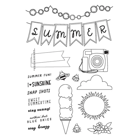 Summer Snapshots Clear Stamps-18/Pkg {4}
