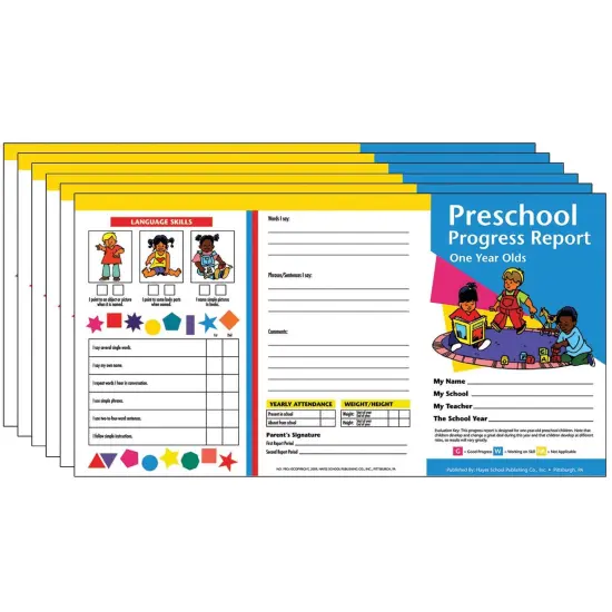 Preschool Progress Report (1 year olds), 10 Per Pack, 6 Packs {1}