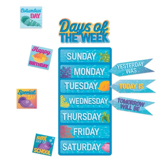 Seas the Day Calendar Bulletin Board Set, 98 Pieces {3}