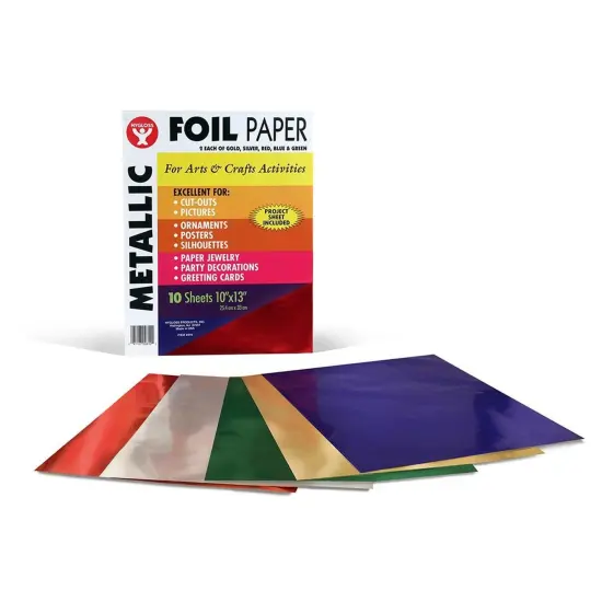 Metallic Foil Paper Assortment, 10 Sheets Per Pack, 6 Packs {1}