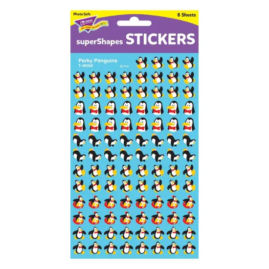 Perky Penguins superShapes Stickers, 800 Per Pack, 6 Packs {4}