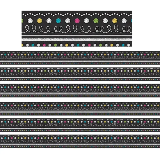 Chalkboard Brights Straight Border Trim, 35 Feet Per Pack, 6 Packs {1}