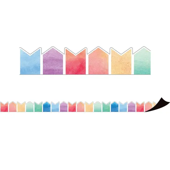 Watercolor Pennants Magnetic Border, 24 Feet Per Pack, 2 Packs {2}