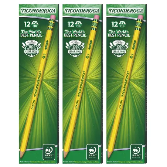 No. 2 Pencils, Pre-Sharpened, 12 Per Pack, 3 Packs {1}